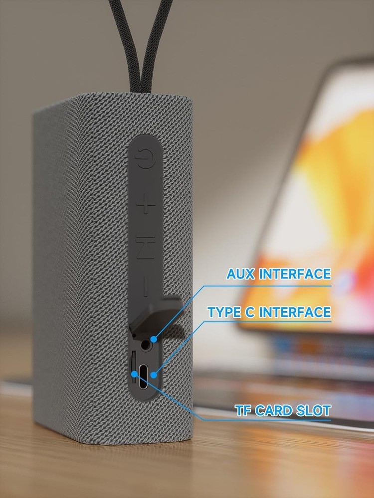 Outdoor Bluetooth Speaker with 360 Stereo Sound, Bluetooth 5.3 & Touch Control