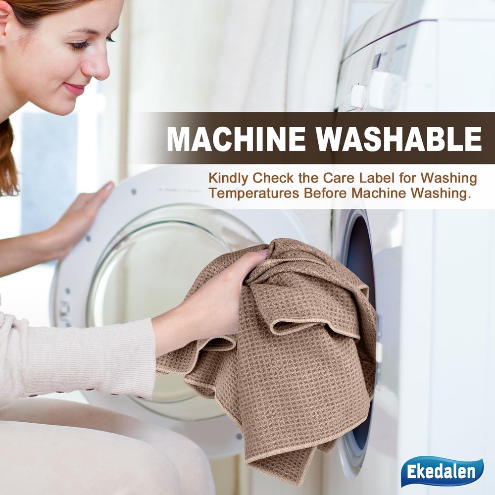 Microfiber Cleaning Cloth Waffle Weave for Dusting Absorbent Towel Quick Dryi...