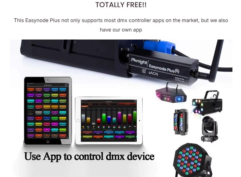 Pknight 2.4G Wireless WiFi DMX Easynode Plus Mini DMX Controller with App WIFI-D