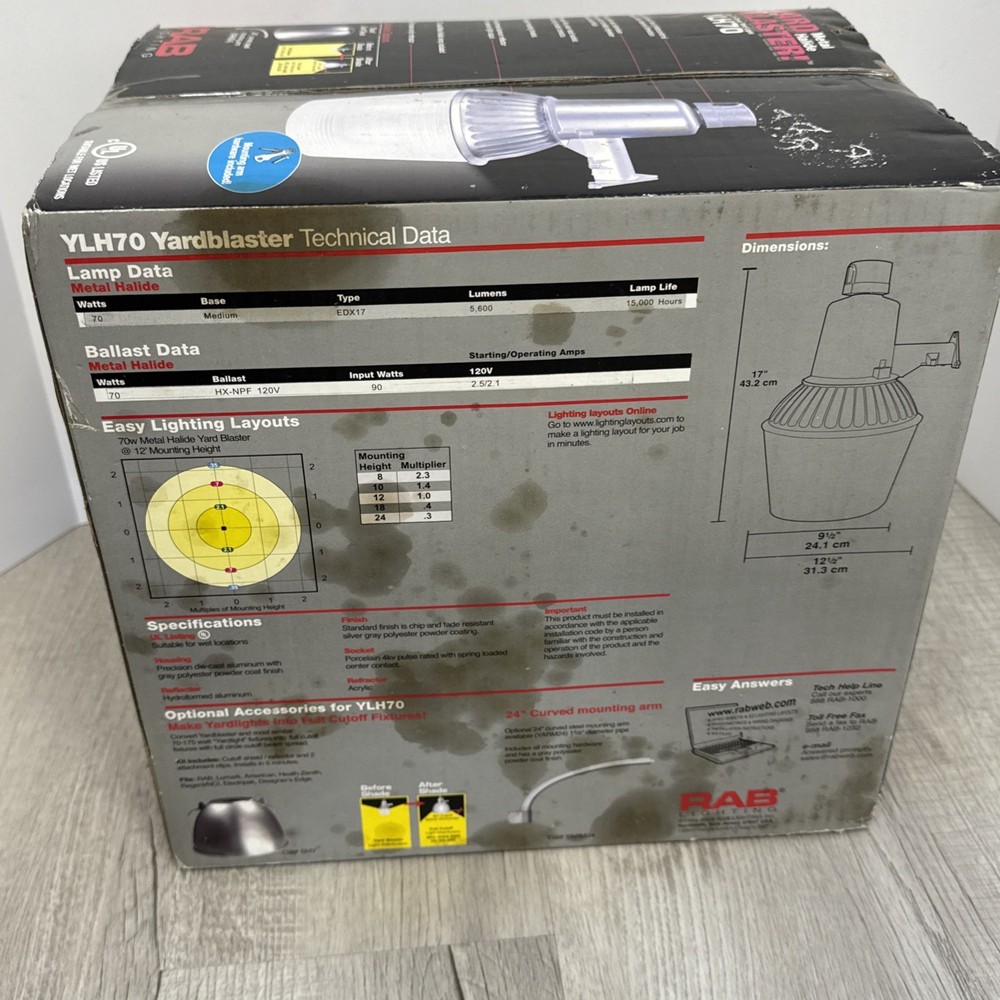 RAB YLH70 Yardblaster Light Fixture 70 Watt