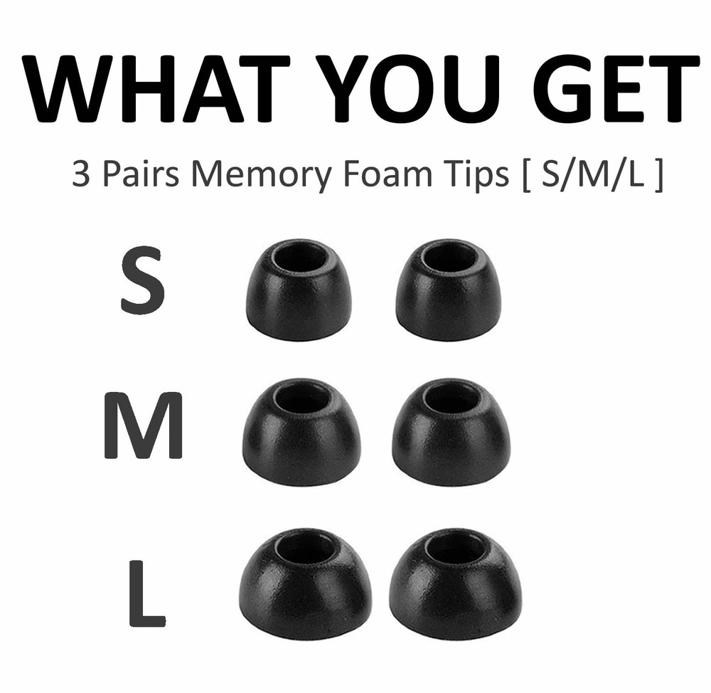 A-Focus Memory Foam Tips for Beats Studio Buds+ / Fit Pro/Solo medium, black