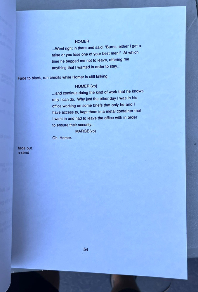 The Simpons Series Spec Unproduced Script Lot Bart Sells Out & First Girlfriend