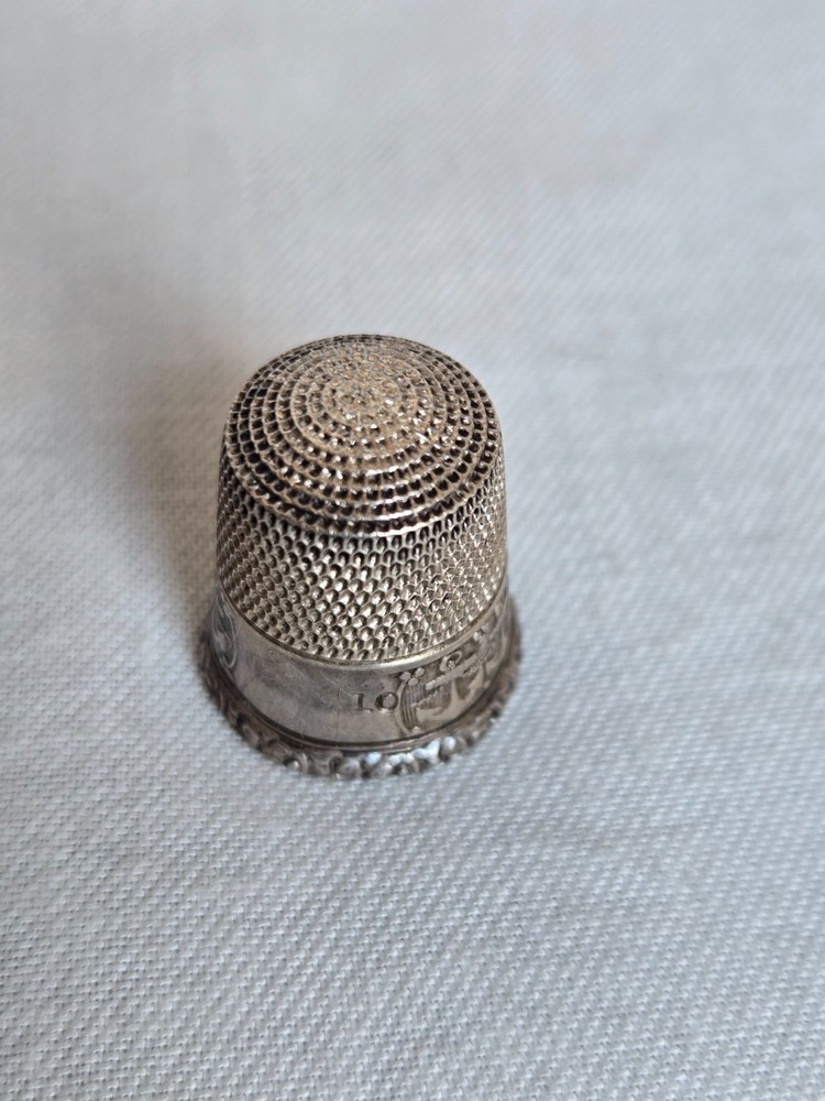 Antique Simons Bros. Sterling Silver Thimble, Anchor Design, ca. 1915