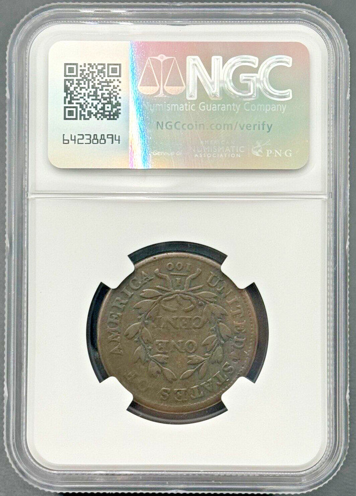 1807 1c Draped Bust Large Cent NGC Very Good, Nice Early Large Cent