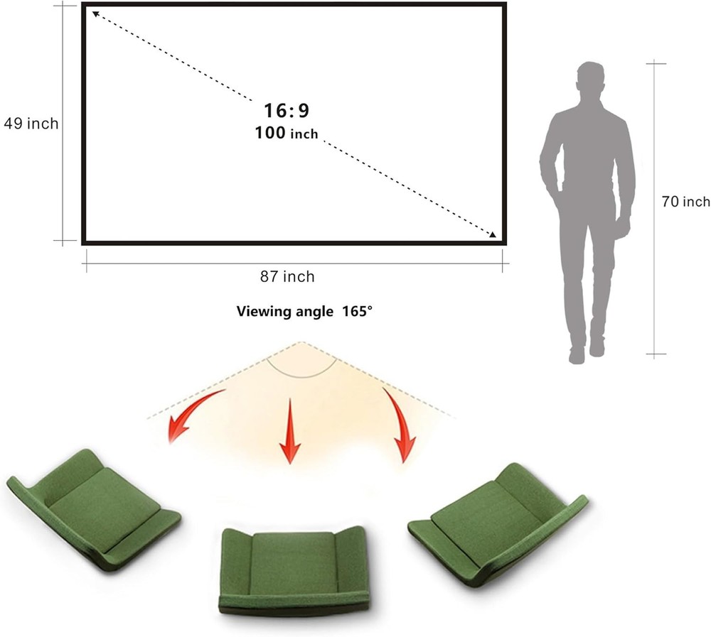 Foldable Projector Screen with Stainless Frame