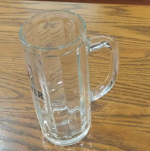 PAULANER Munchen, Germany LARGE & HEAVY 1 LITER Glass Beer Mug German Stein