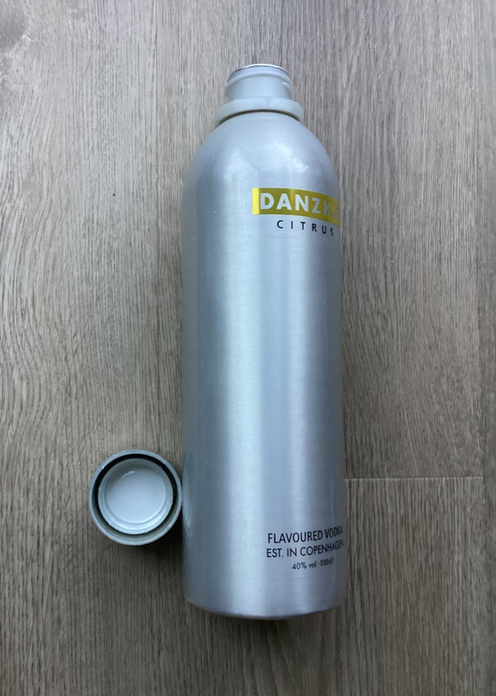 Danzka Citrus Empty Vodka Container/Flask - 1 litre Collectable or Water Bottle