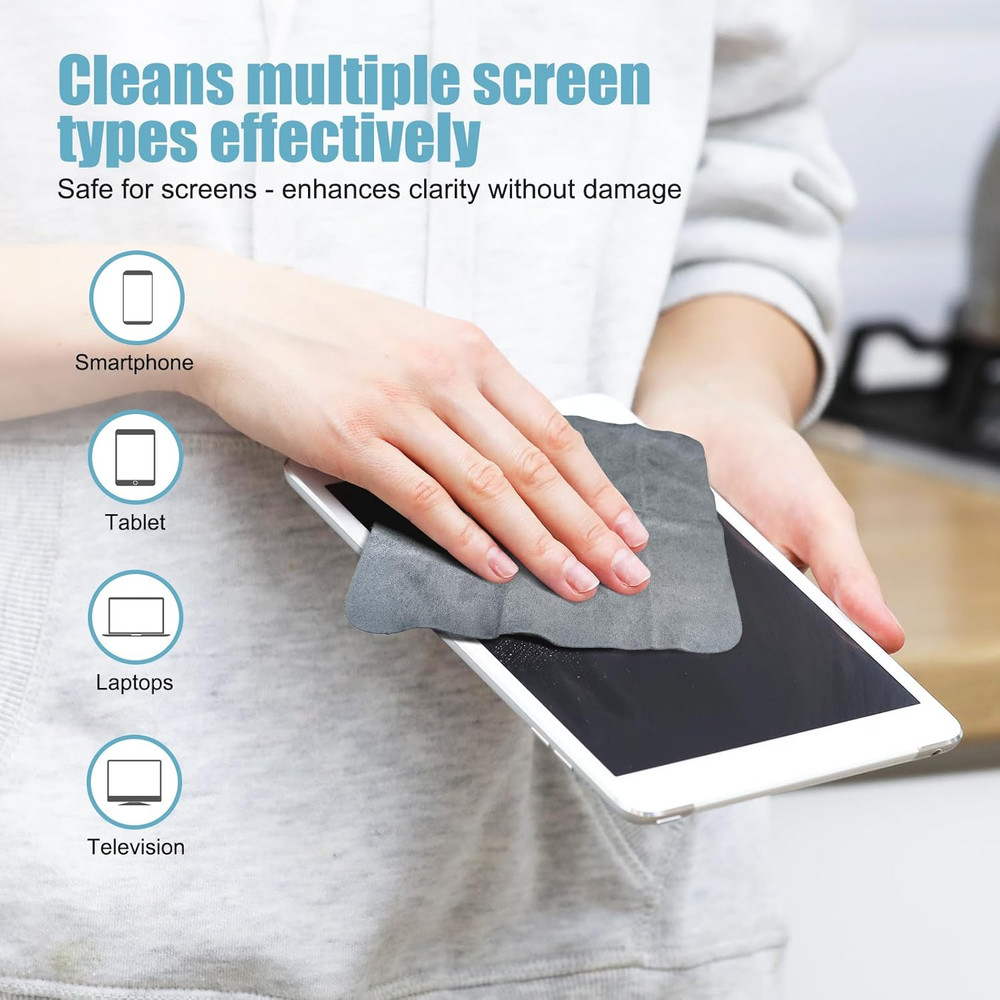 15 Pack Microfiber Cleaning Cloths for Electronics, Camera Lenses, Eyeglasses, C