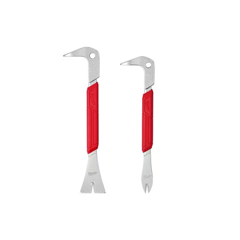 10 In. Molding Puller Pry Bar with 9 In. Nail Puller with Dimpler (2-Piece)