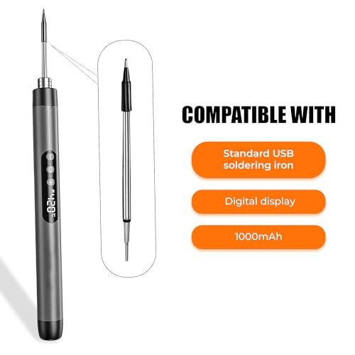 3PCS C210 (Type B) Soldering Iron Tips, USB Round Tip 5V...