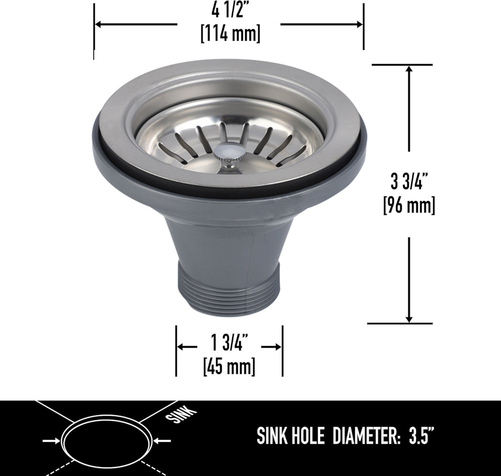 4.5 Inch Kitchen Sink Drain Strainer - cUPC Certified
