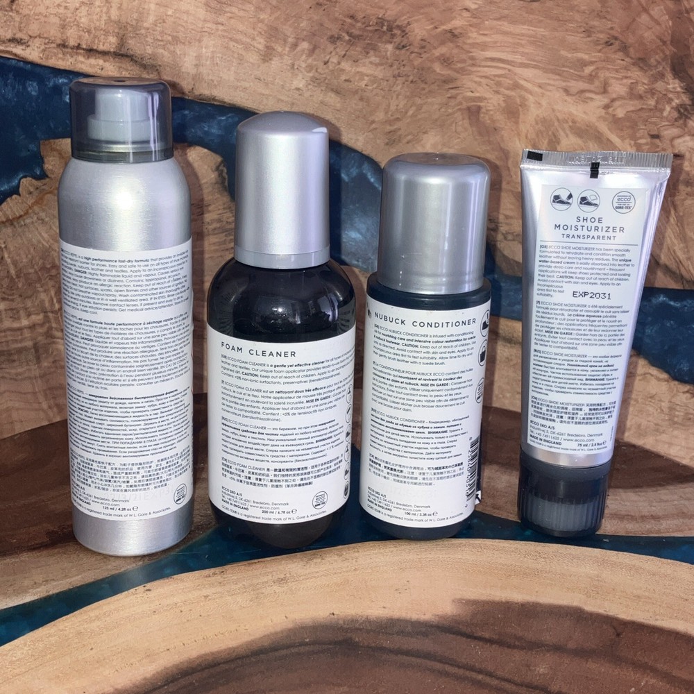 Ecco Shoe Care, Transparent, 4 Piece Kit.