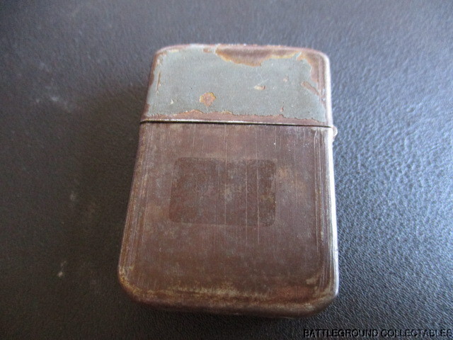 WWII USN SAILORS UN-KNOWN BRAND GRAY CRINKLE FINISH CIGARETTE LIGHTER