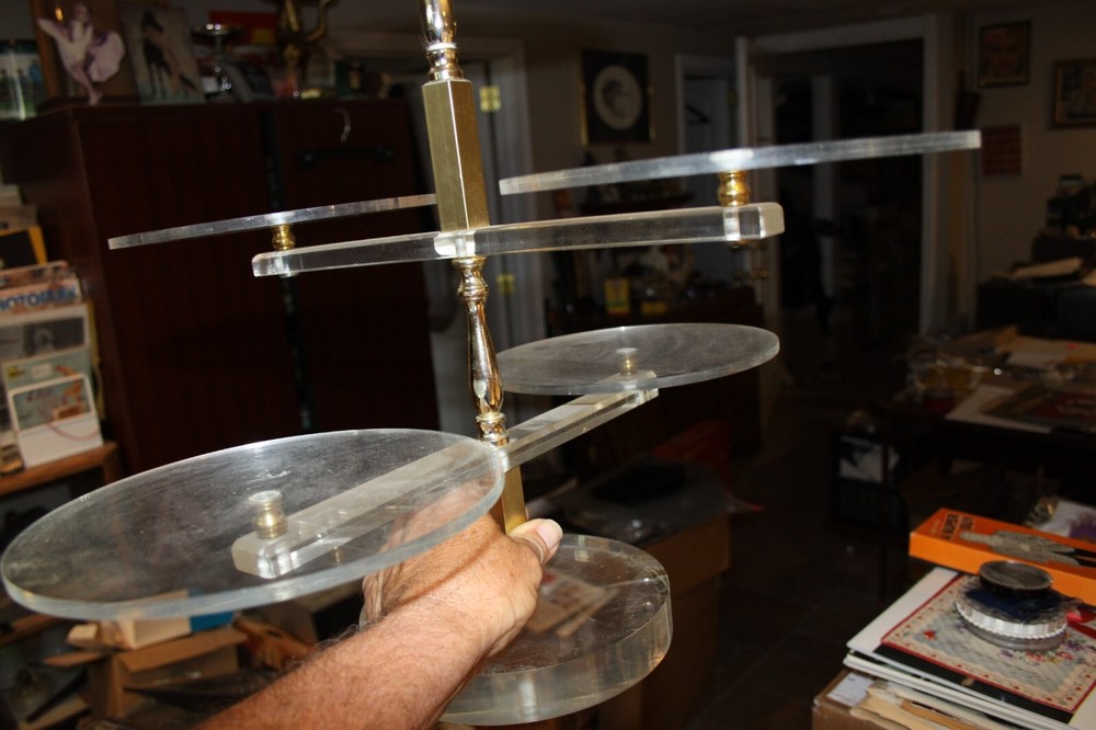 Vintage Acrylic Display stand, 4 round platforms,