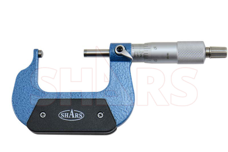 Shars 1-2" Precision Ball Micrometer .0001" Carbide Thickness New !}
