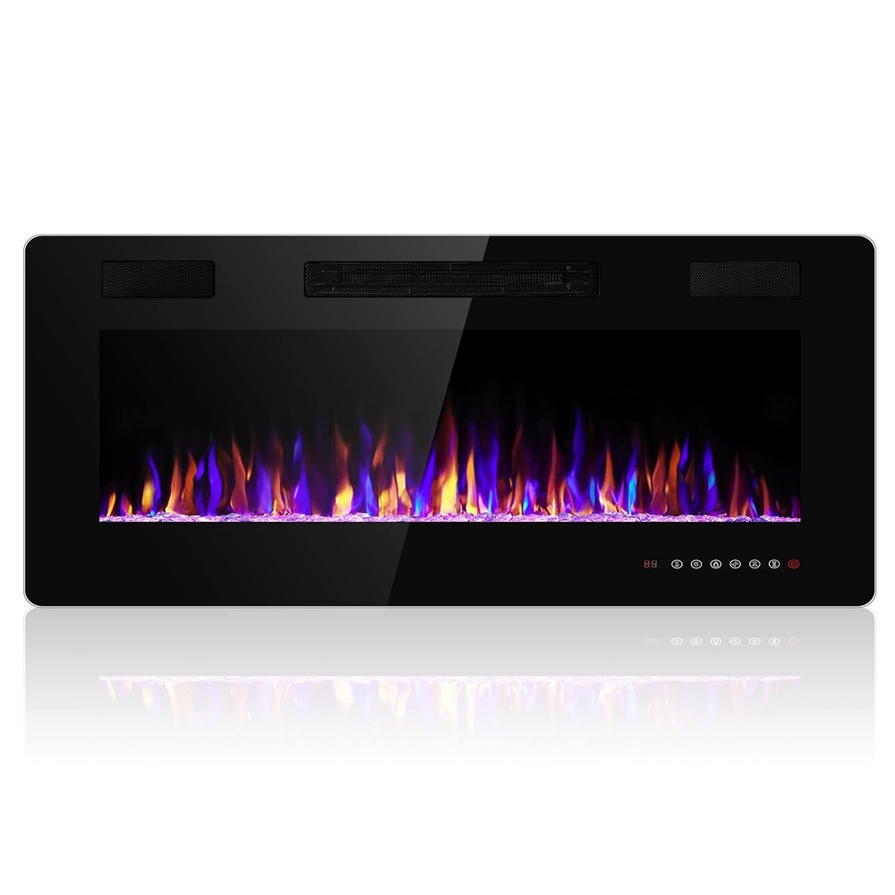 42 Inch Fireplace Insert Ultra-Thin - Recessed & Wall-Mounted Fireplace Heate...
