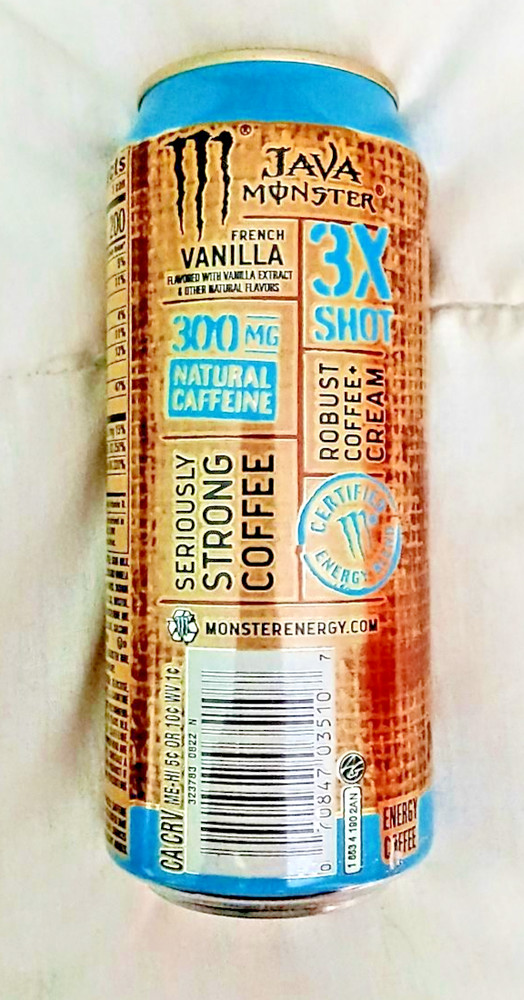 (1) FULL CAN - MONSTER ~ JAVA 300 - TRIPLE SHOT - FRENCH VANILLA
