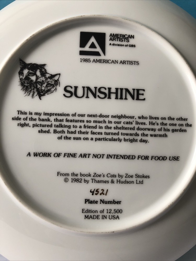 Zoe’s Cats “Sunshine” Cat Plate
