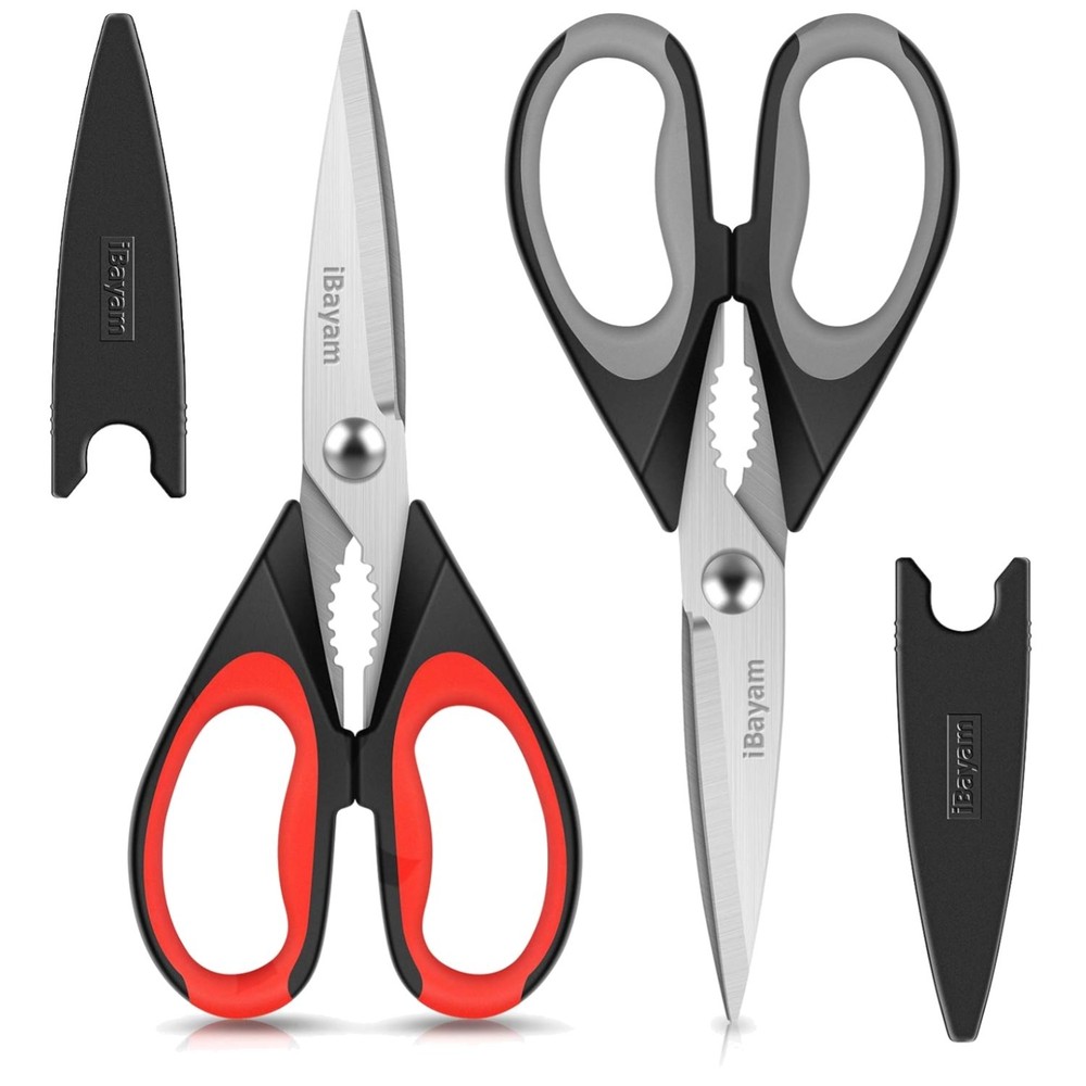 All-Purpose Kitchen Shears Set - Heavy-Duty, Ambidextrous & Ergonomic Design