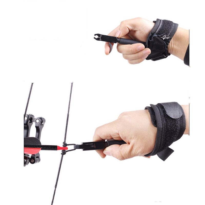 Archery Compound Bow Hunting Caliper Release Aids Trigger Wrist Strap Shooting