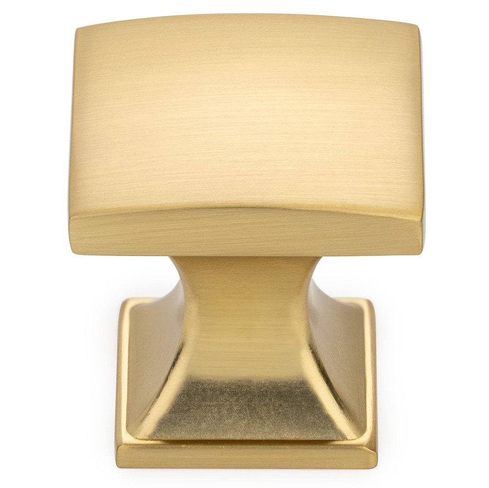 10 Pack Brushed Gold Cabinet Knobs Gold Drawer Knobs K09 Square Single Hole C...