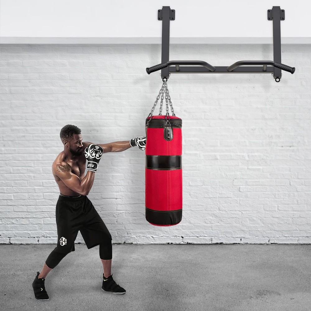 32" Ceiling Mounted Pull Up Bar - Heavy Duty, Highly Adjustable, Multifunctio...