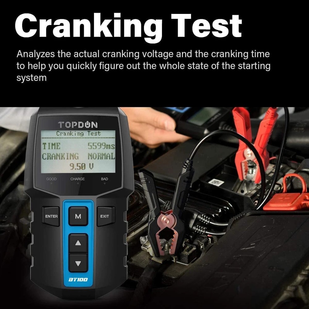 🔥🔥Car Battery Analyzer TOPDON BT100 12V Load & Voltage Test Tool for Vehicles