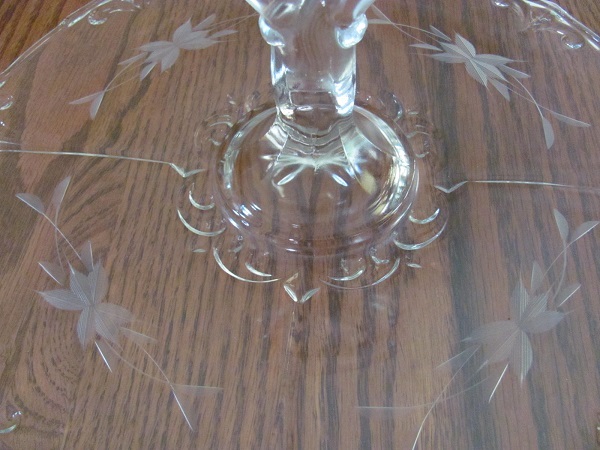 Handled Tray Server Tidbit Plate - Wheel Cut - Lead Crystal