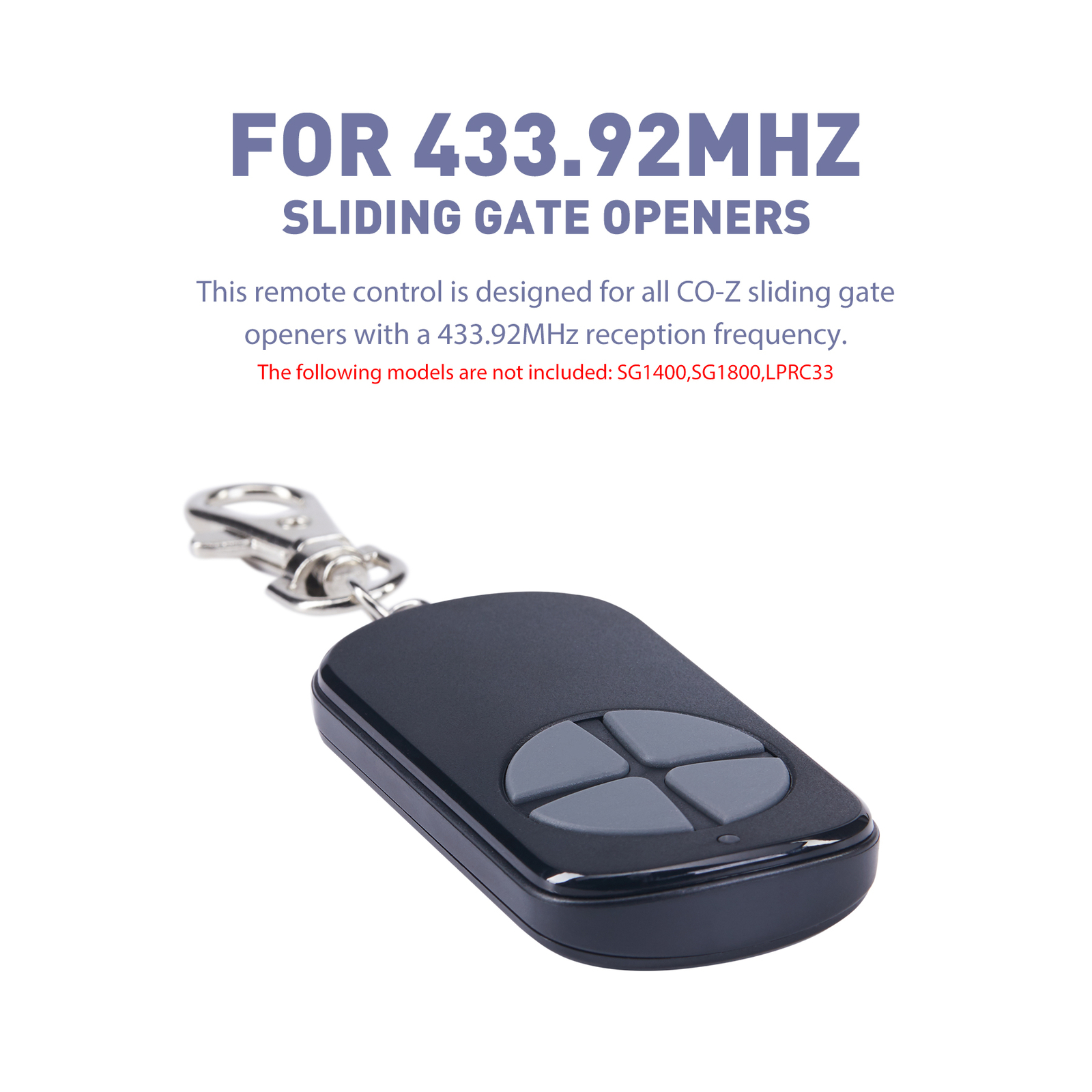 2PCS 433.92MHz Smart Sliding Gate Opener Remote Control Wireless Backup Key