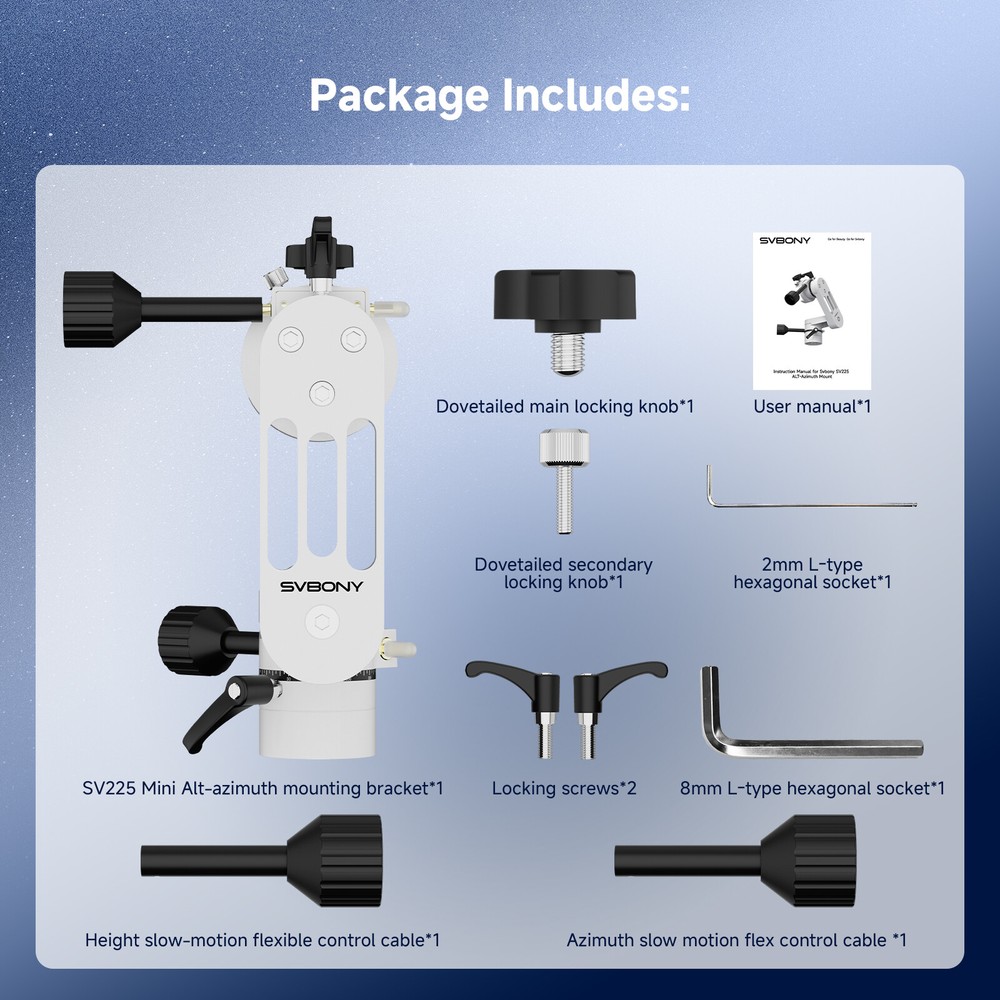 SVBONY SV225Mini Alt-Azimuth Telescope Mount Adjustable Angle Visual Astronomy