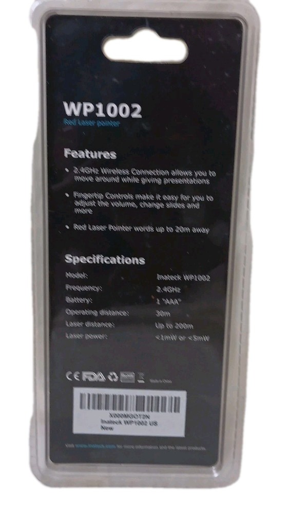 Inateck Wireless Presenter WP1002 Red Laser Pointer Clicker RF 2.4G