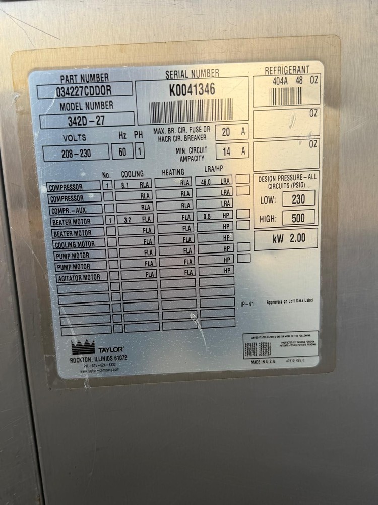 Pre-owned Taylor Frozen Beverage Machine