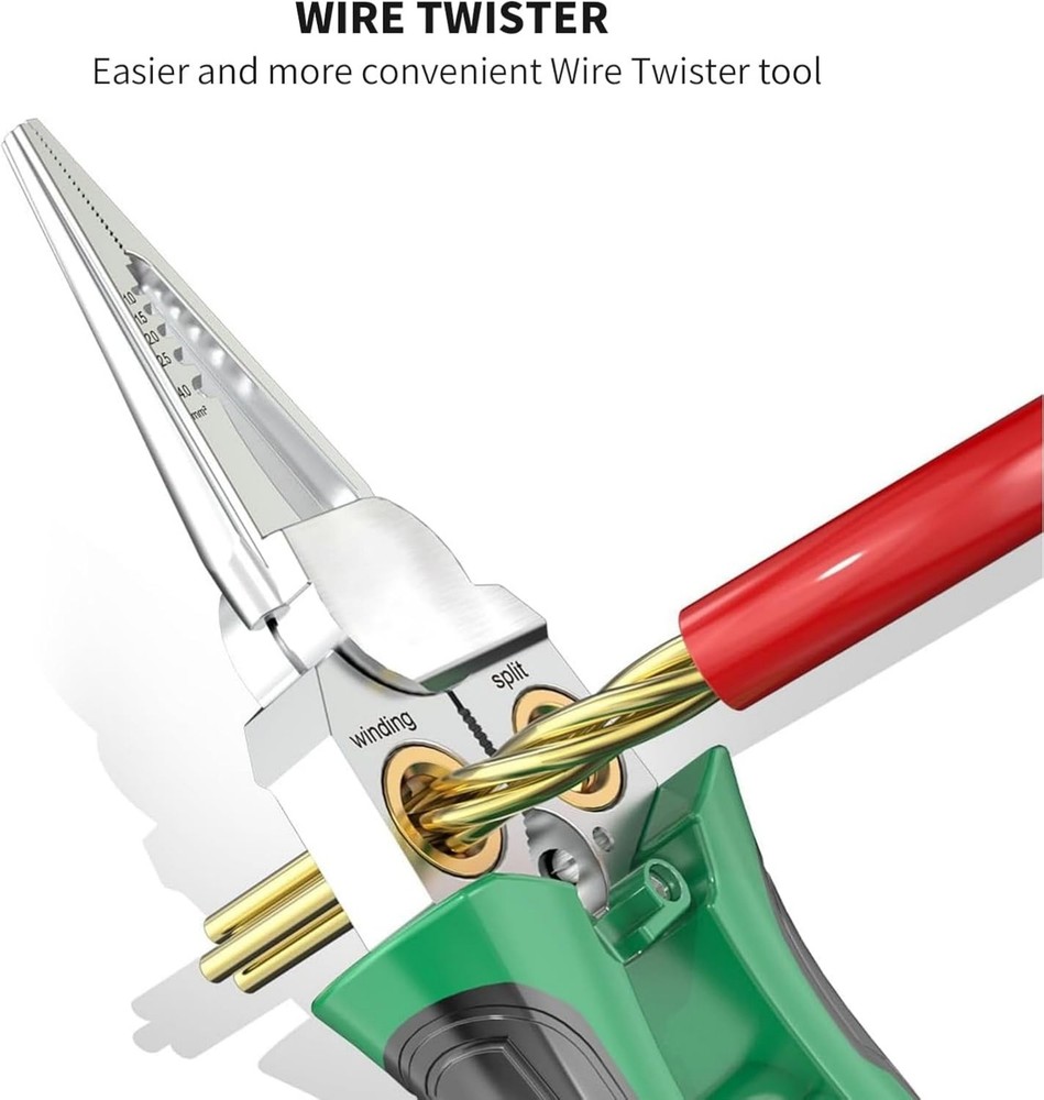 8-In-1 Wire Stripper Twister Set - Includes Cable Scissors Voltage Tester Pliers