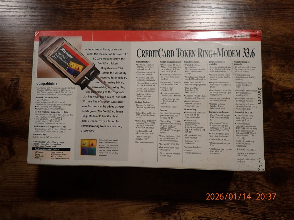 Xircom CreditCard Token Ring+Modem 33.6 - New in box