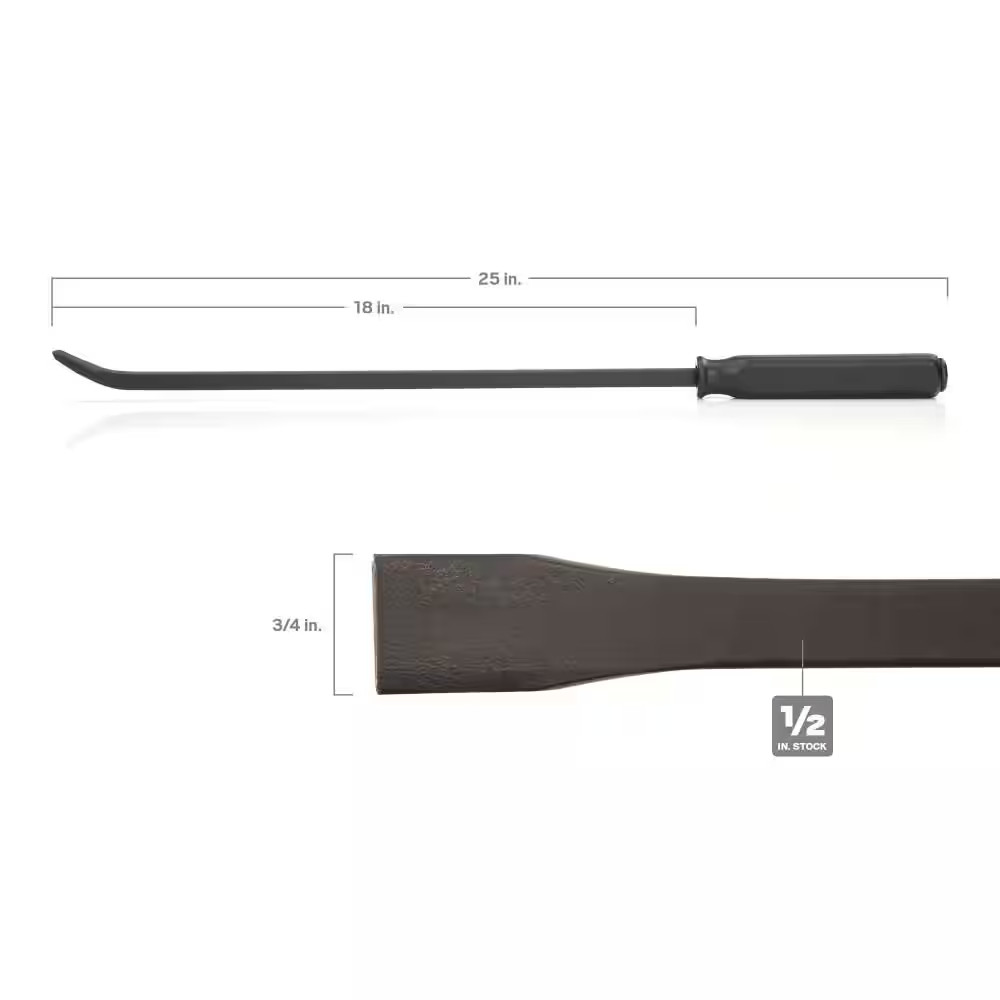 25 In. Angled End Handled Pry Bar with Striking Cap