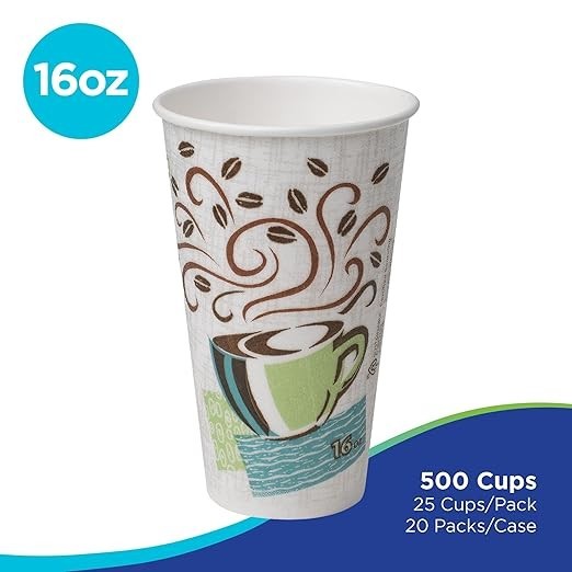 Dixie PerfecTouch 16 oz Paper Coffee Cups 500