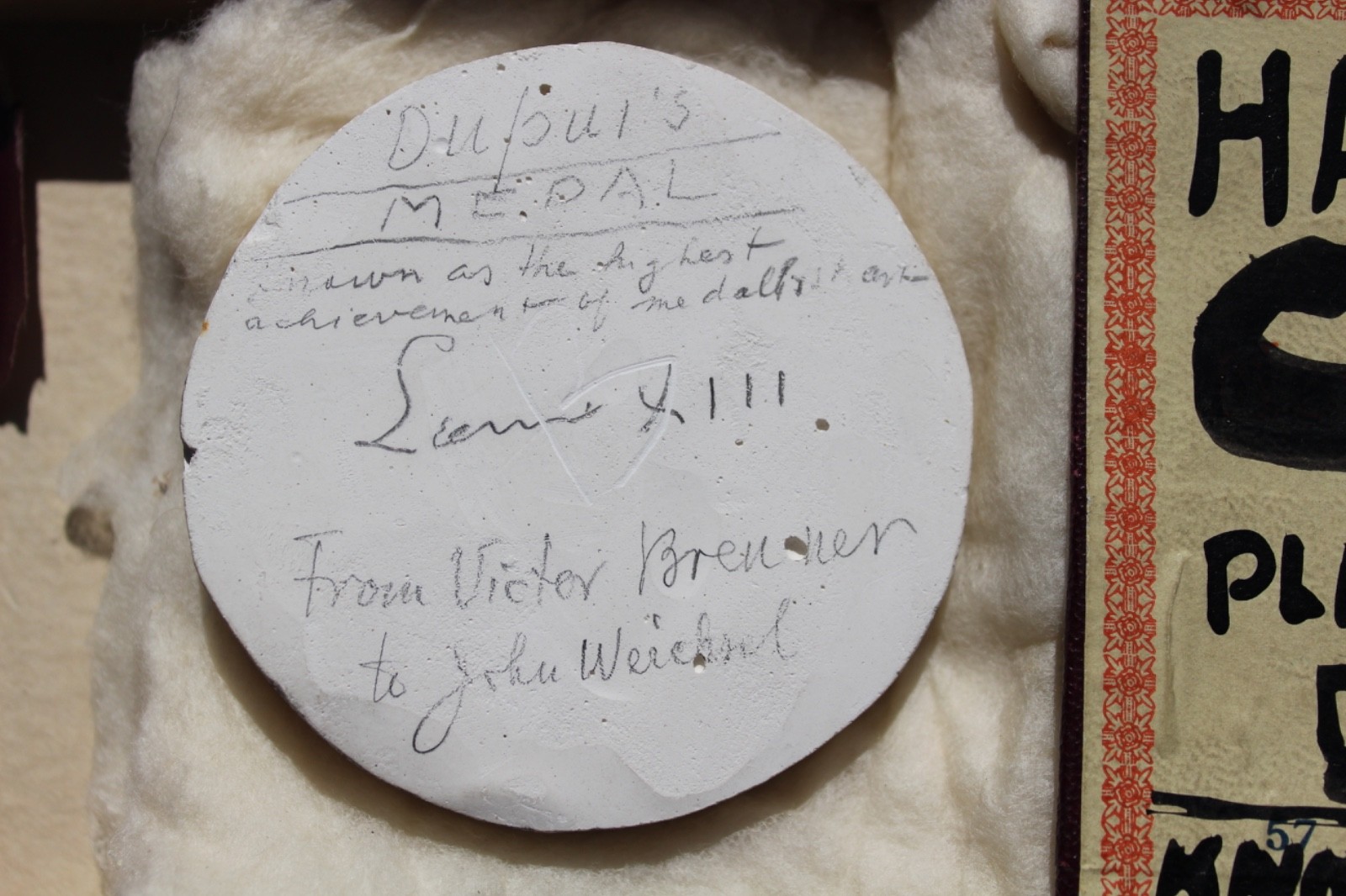 Art Medals Bronze Plaster CAST - SIGNED By Victor Brenner RARE - One Of A Kind!