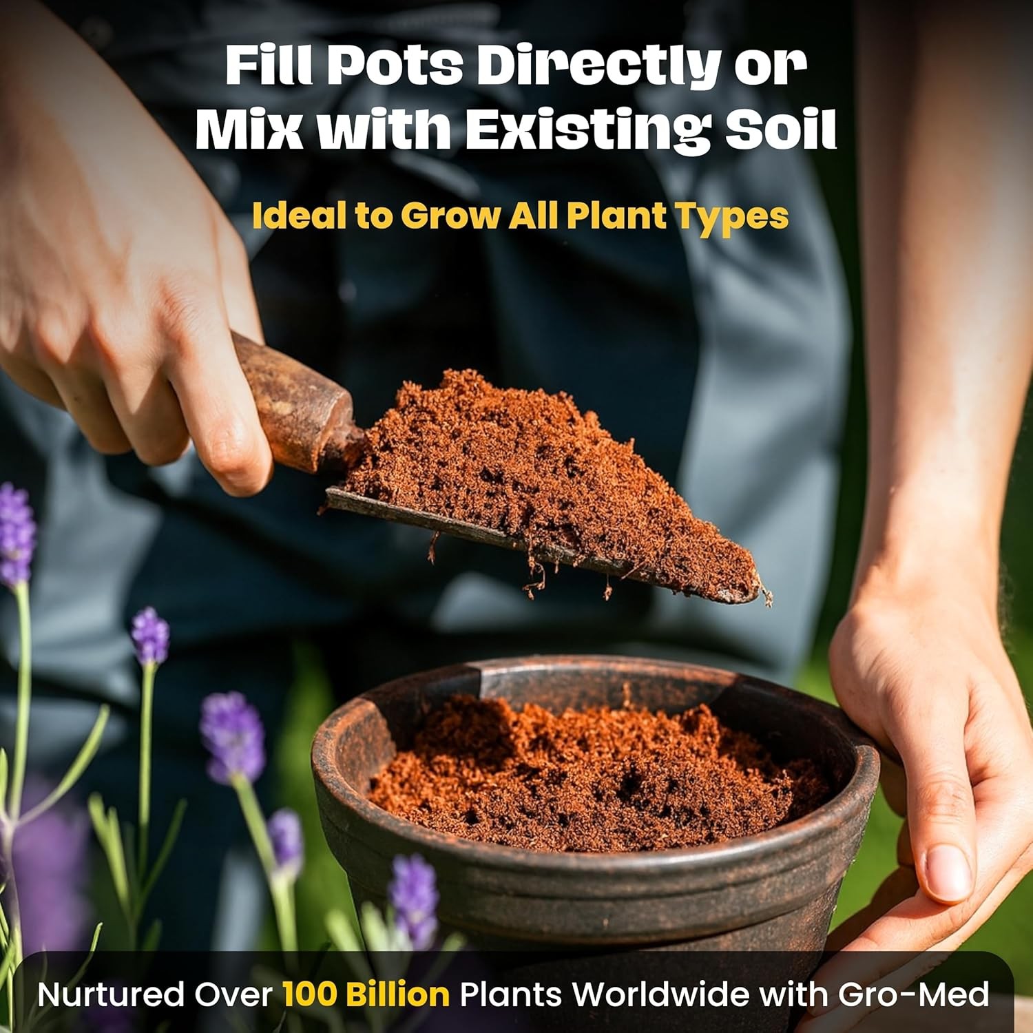 Coco Coir Brick 10 Lbs – Expands to 80 Quarts – Organic Potting Soil