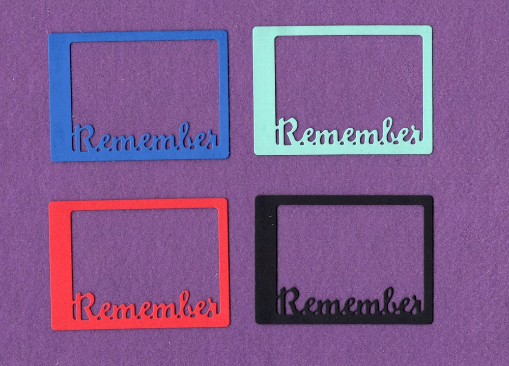 REMEMBER FRAME die cuts scrapbook cards