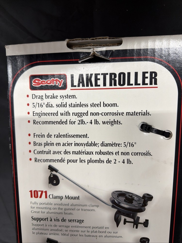 Scotty 1071 Laketroller Clamp Mount Manual Downrigger -E7