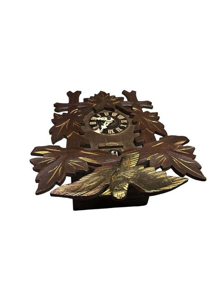 Vintage Germany 1 Day Black Forest Cuckoo Clock Bird Leafs EMPTY NO CLOCK
