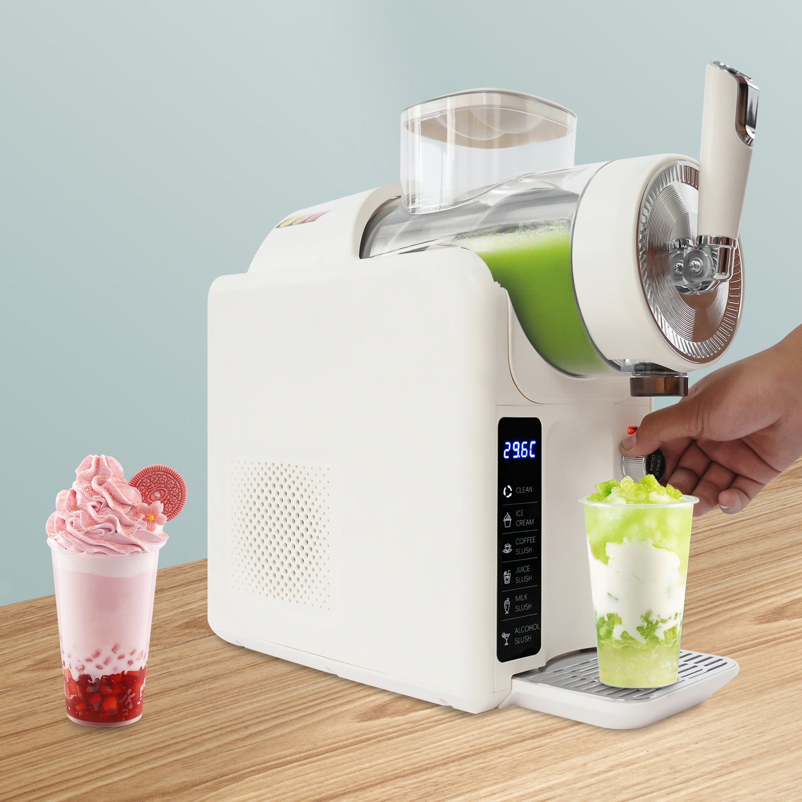 Electric Shaved Ice Machine Frozen Drink Machine 1.8L/0.48 Gallon Tabletop 185W