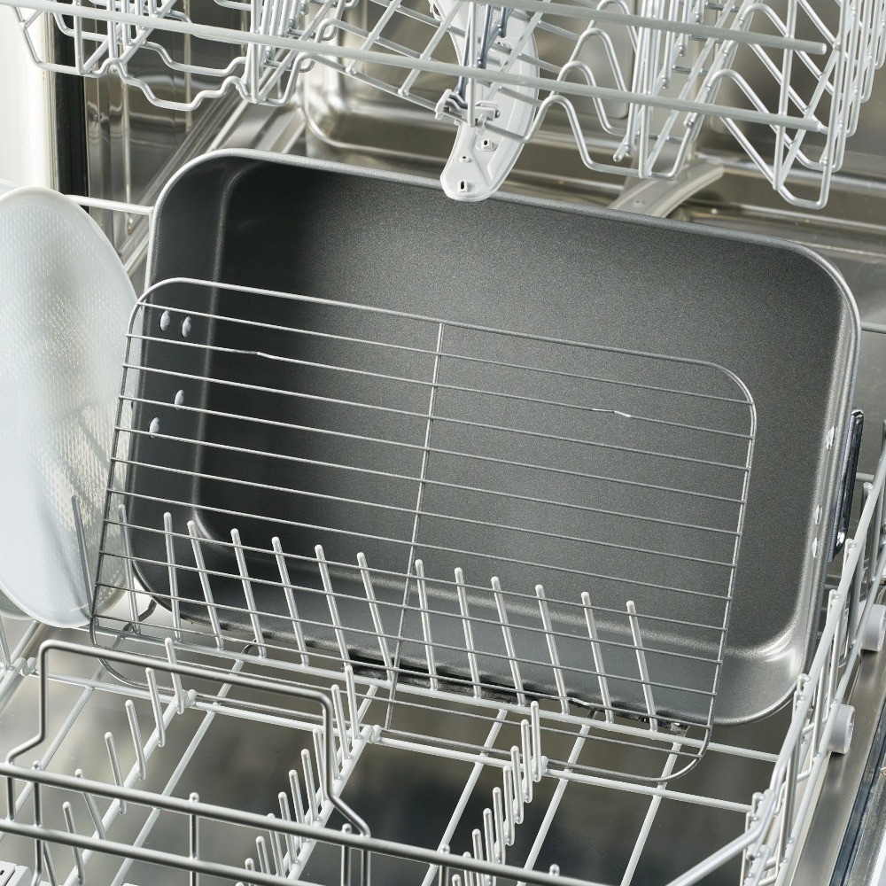 Bakeware Roasting Pan with Removable Flat Rack-10.5x15Inches,Gray