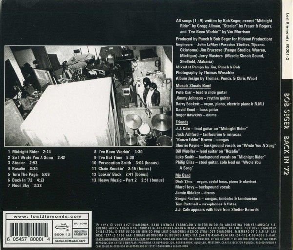 Bob Seger: Back In '72 (Hard Rock Digipack CD Reissue)