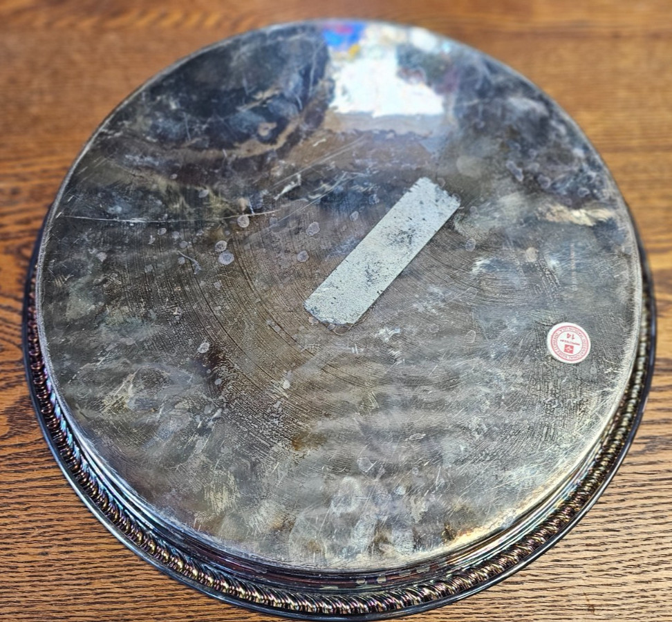 International Silver Co 12.25" silverplate serving tray equestrian trophy