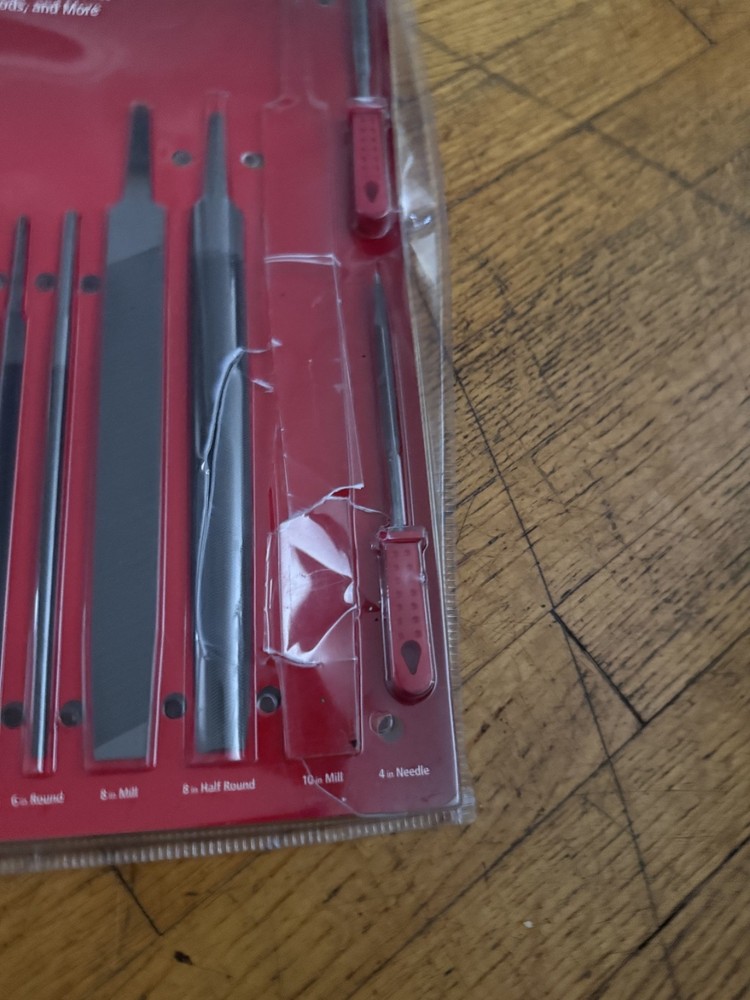 8 Pack Assorted Files, 22105HD, Interchangeable Plastic Handles, Woodworking