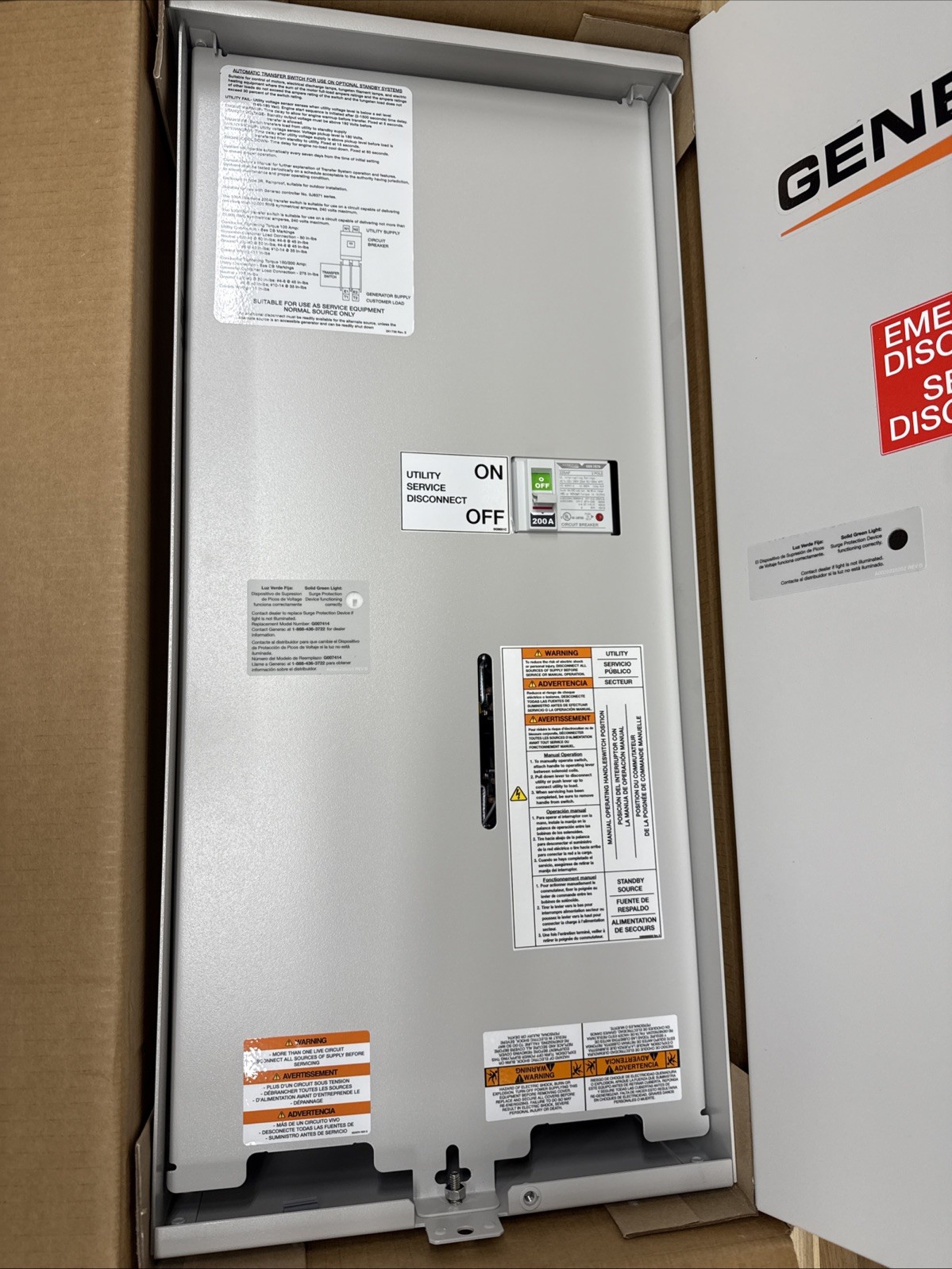 Generac Next Gen. 200A Service Entr. Rated Transfer Switch-Built in Surge P2-14