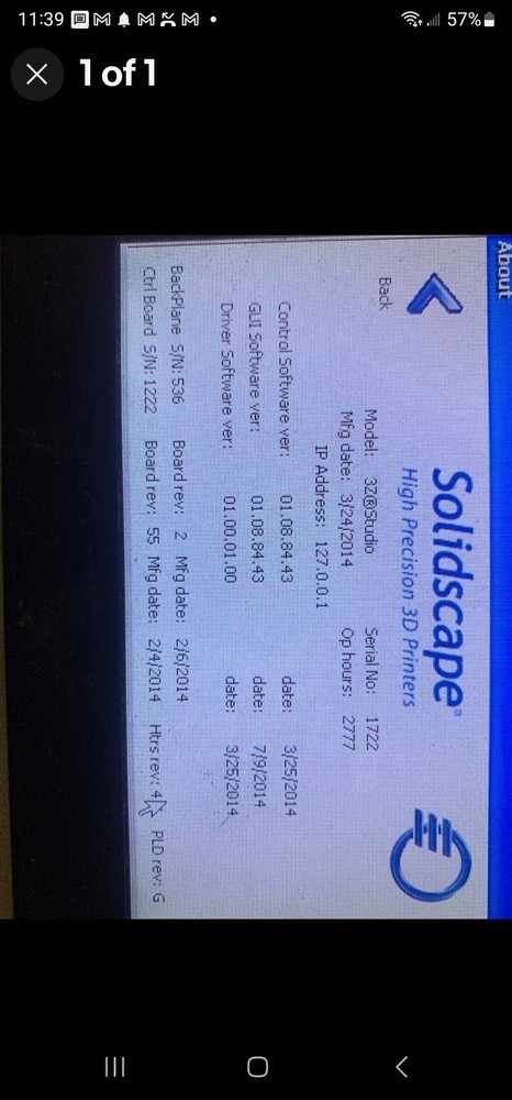 Solidscape 3Z Studio Printer