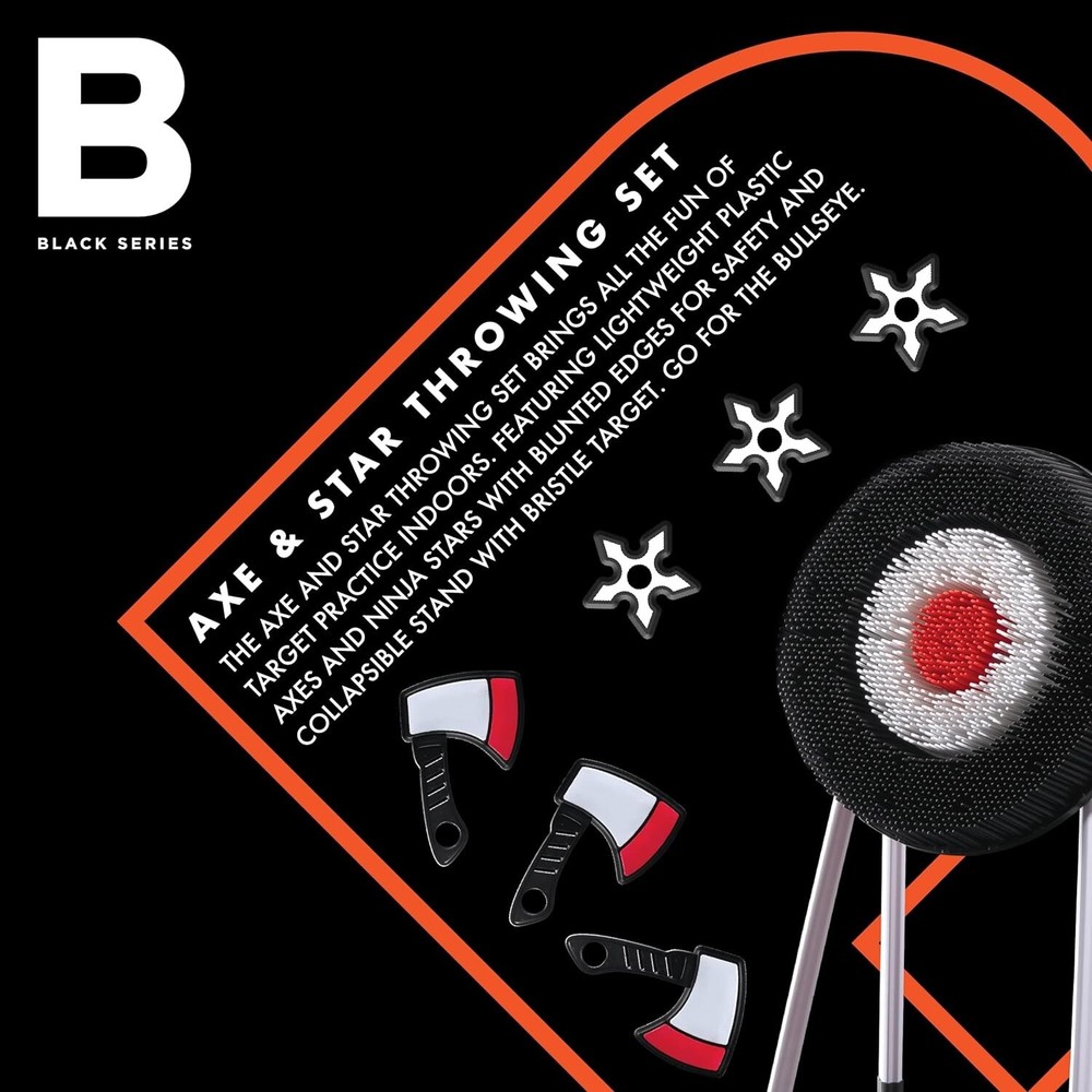 Axe Throwing Target Set, Includes 3 Throwing Axes & Bristle Target, Blunted Edge
