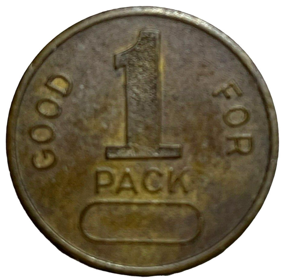 Antique GOOD FOR 1 PACK TOKEN COIN